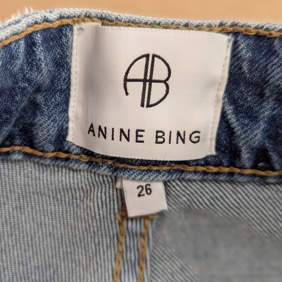Anine Bing Denim - Anine Bing Roxanne Button Fly Split Hem Denim Blue Jeans Size 26 *GUC